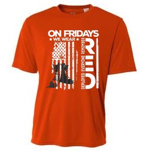 On Friday We Wear Red Veteran Red Friday US Flag Cooling Performance Crew T-Shirt