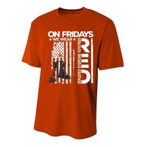 On Friday We Wear Red Veteran Red Friday US Flag Performance Sprint T-Shirt