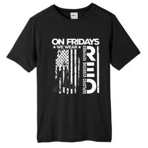 On Friday We Wear Red Veteran Red Friday US Flag Tall Fusion ChromaSoft Performance T-Shirt