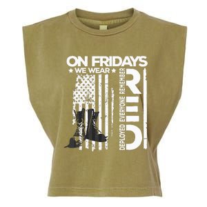 On Friday We Wear Red Veteran Red Friday US Flag Garment-Dyed Women's Muscle Tee