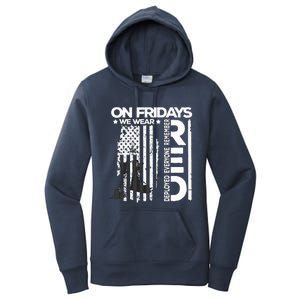 On Friday We Wear Red Veteran Red Friday US Flag Women's Pullover Hoodie