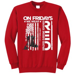 On Friday We Wear Red Veteran Red Friday US Flag Sweatshirt