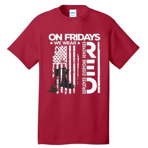 On Friday We Wear Red Veteran Red Friday US Flag Tall T-Shirt