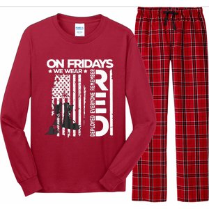 On Friday We Wear Red Veteran Red Friday US Flag Long Sleeve Pajama Set