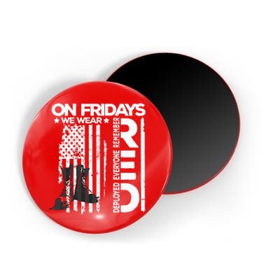 On Friday We Wear Red Veteran Red Friday US Flag Magnet