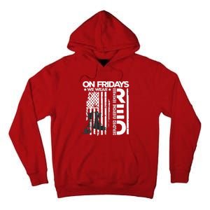 On Friday We Wear Red Veteran Red Friday US Flag Tall Hoodie