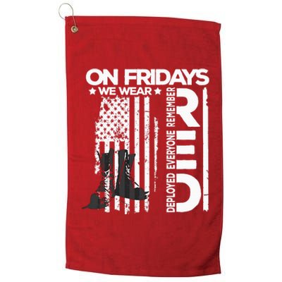 On Friday We Wear Red Veteran Red Friday US Flag Platinum Collection Golf Towel