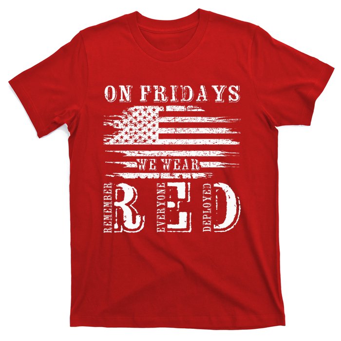 On Friday We Wear Red Retro USA Flag Military Supportive T-Shirt