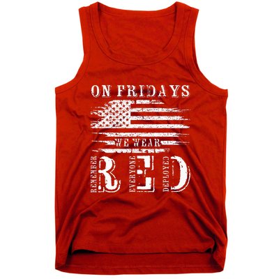 On Friday We Wear Red Retro USA Flag Military Supportive Tank Top