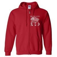 On Friday We Wear Red Retro USA Flag Military Supportive Full Zip Hoodie