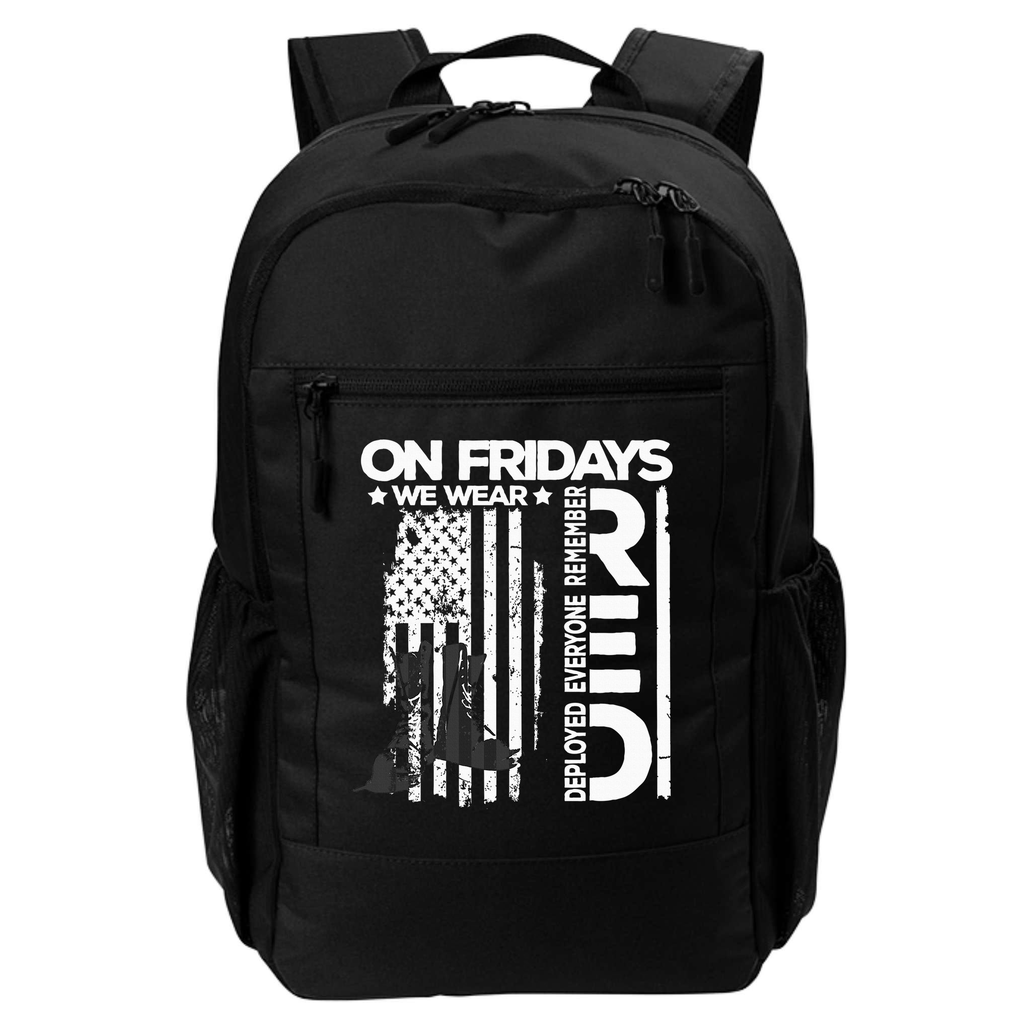 On Friday We Wear Red Veteran Red Friday US Flag Backpack