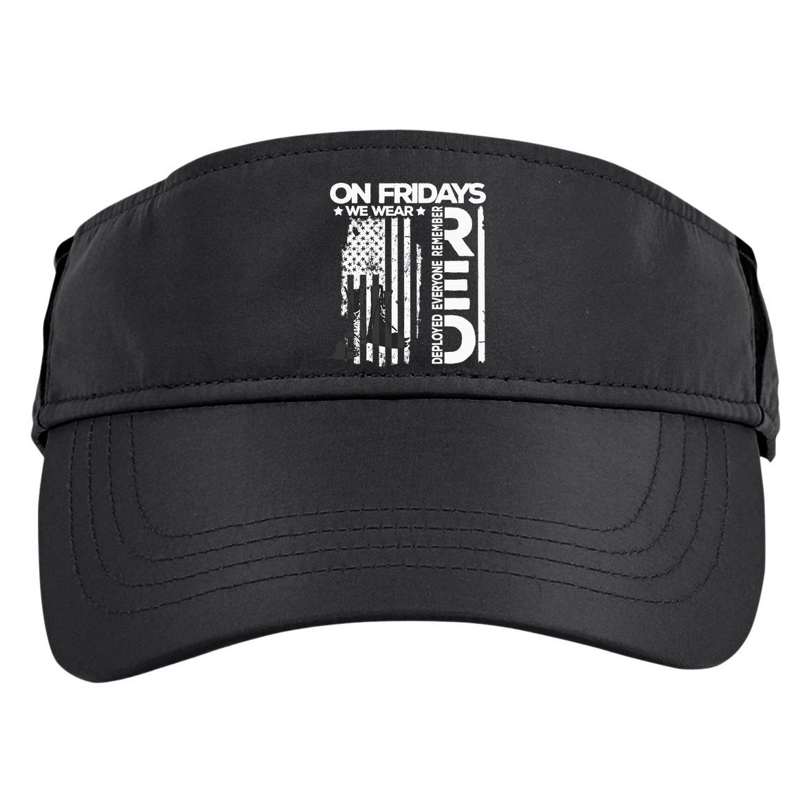 On Friday We Wear Red Veteran Red Friday US Flag Adult Drive Performance Visor