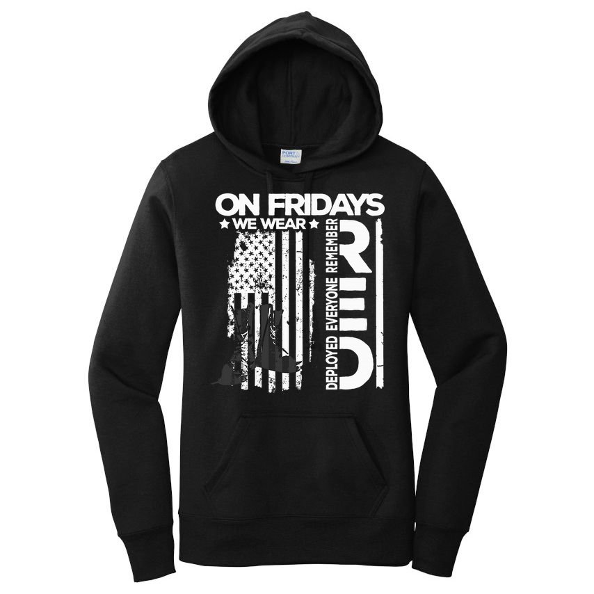 On Friday We Wear Red Veteran Red Friday US Flag Women's Pullover Hoodie