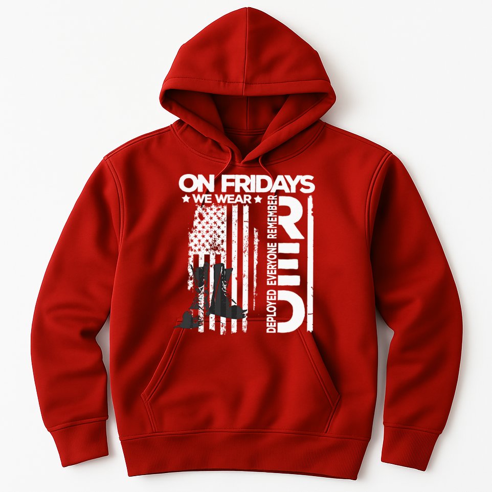 On Friday We Wear Red Veteran Red Friday US Flag Hoodie