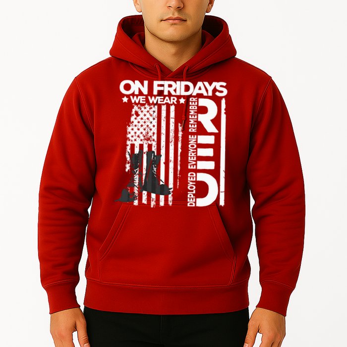 On Friday We Wear Red Veteran Red Friday US Flag Hoodie