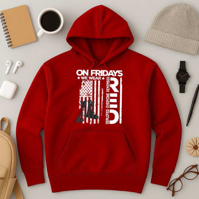On Friday We Wear Red Veteran Red Friday US Flag Hoodie
