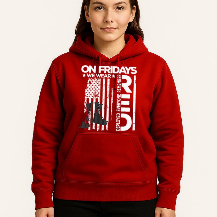 On Friday We Wear Red Veteran Red Friday US Flag Hoodie