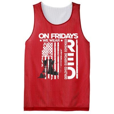 On Friday We Wear Red Veteran Red Friday US Flag Mesh Reversible Basketball Jersey Tank