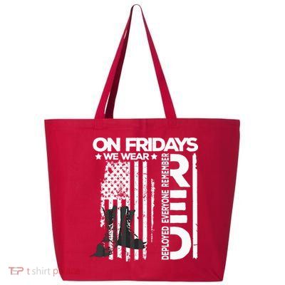 On Friday We Wear Red Veteran Red Friday US Flag 25L Jumbo Tote