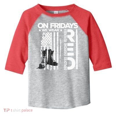 On Friday We Wear Red Veteran Red Friday US Flag Toddler Fine Jersey T-Shirt