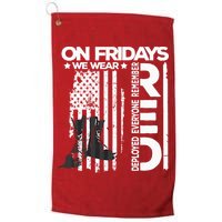On Friday We Wear Red Veteran Red Friday US Flag Golf Towel