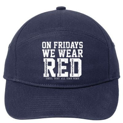 On Fridays We Wear Red Military Support Distressed 7-Panel Snapback Hat