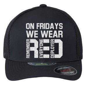 On Fridays We Wear Red Military Veteran Day US Flag Flexfit Unipanel Trucker Cap