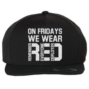 On Fridays We Wear Red Military Veteran Day US Flag Wool Snapback Cap