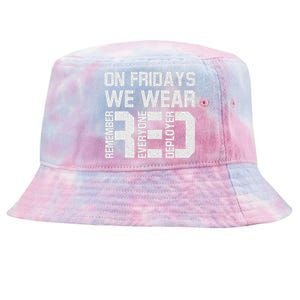 On Fridays We Wear Red Military Veteran Day US Flag Tie-Dyed Bucket Hat