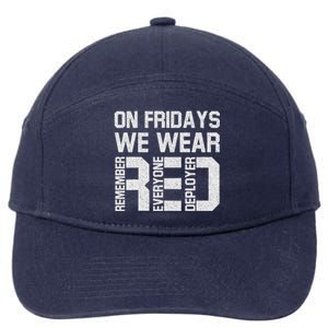 On Fridays We Wear Red Military Veteran Day US Flag 7-Panel Snapback Hat