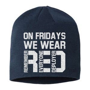 On Fridays We Wear Red Military Veteran Day US Flag Sustainable Beanie