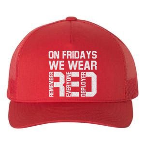 On Fridays We Wear Red Military Veteran Day US Flag Yupoong Adult 5-Panel Trucker Hat