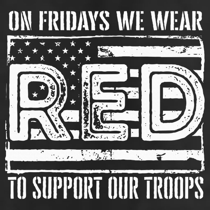 On Fridays We Wear Red To Support Our Troops Red Friday Cool Comfort Performance Bucket Hat