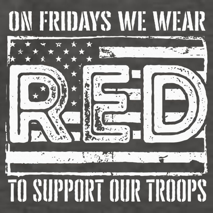 On Fridays We Wear Red To Support Our Troops Red Friday Vector Backpack