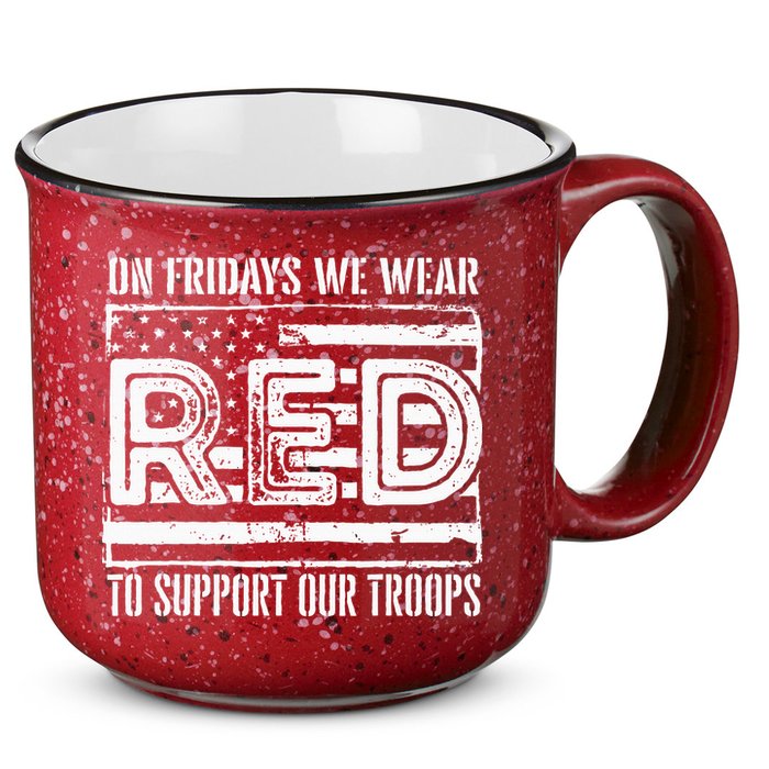 On Fridays We Wear Red To Support Our Troops Red Friday 15oz Campfire Ceramic Mug