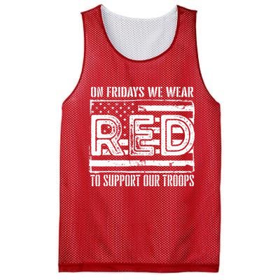 On Fridays We Wear Red To Support Our Troops Red Friday Mesh Reversible Basketball Jersey Tank