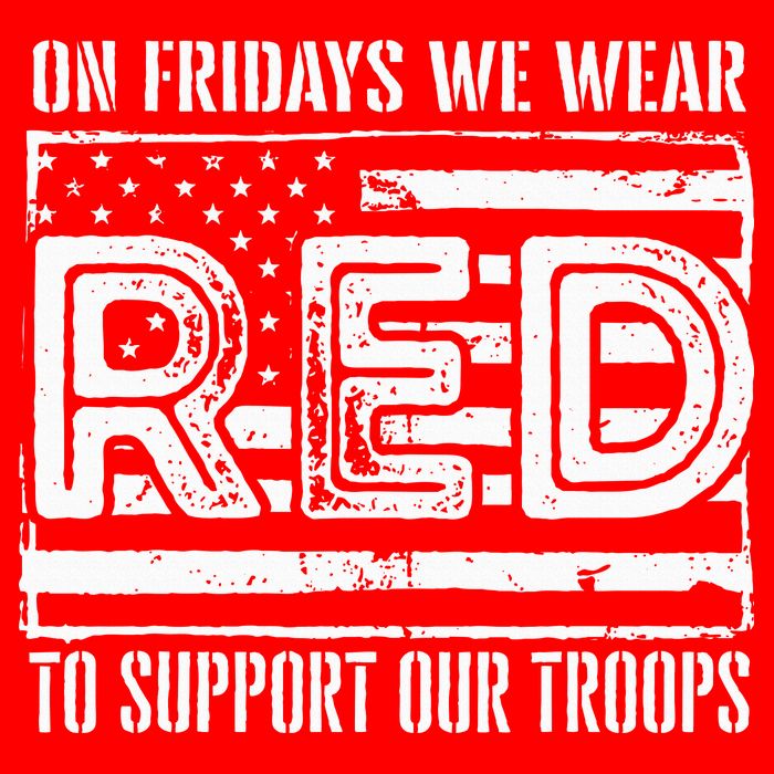 On Fridays We Wear Red To Support Our Troops Red Friday Women's V-Neck T-Shirt