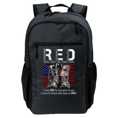 On Friday We Wear Red Remember Everyone Deployed Daily Commute Backpack