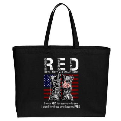 On Friday We Wear Red Remember Everyone Deployed Cotton Canvas Jumbo Tote