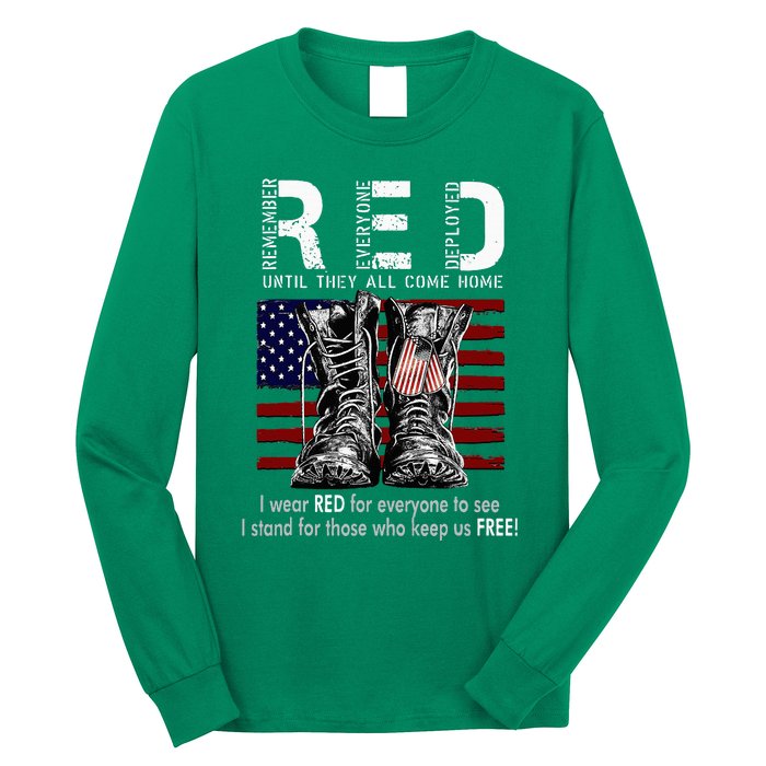 On Friday We Wear Red Remember Everyone Deployed Long Sleeve Shirt