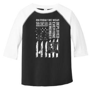 On Friday We Wear Red American Flag Military Supportive Toddler Fine Jersey T-Shirt