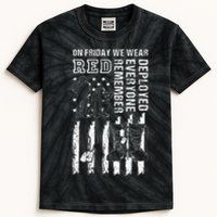 On Friday We Wear Red American Flag Military Supportive Kids Tie-Dye T-Shirt