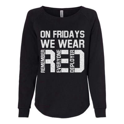 On Fridays We Wear Red Military Veteran Day Us Flag Womens California Wash Sweatshirt