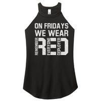 On Fridays We Wear Red Military Veteran Day Us Flag Women's Perfect Tri Rocker Tank