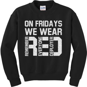 On Fridays We Wear Red Military Veteran Day Us Flag Kids Sweatshirt