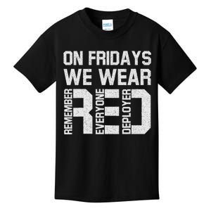 On Fridays We Wear Red Military Veteran Day Us Flag Kids T-Shirt