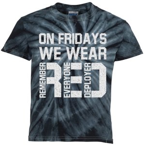 On Fridays We Wear Red Military Veteran Day Us Flag Kids Tie-Dye T-Shirt