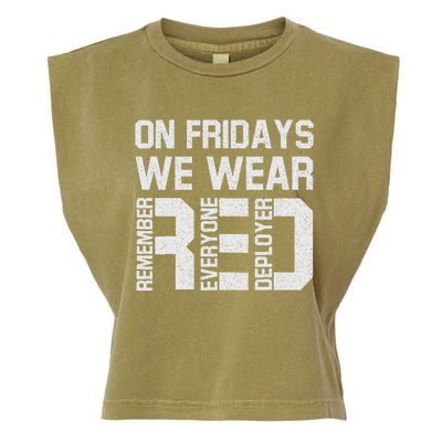 On Fridays We Wear Red Military Veteran Day Us Flag Garment-Dyed Women's Muscle Tee