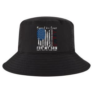 On Friday We Wear Red For My Son Military Support Us Flag Cool Comfort Performance Bucket Hat