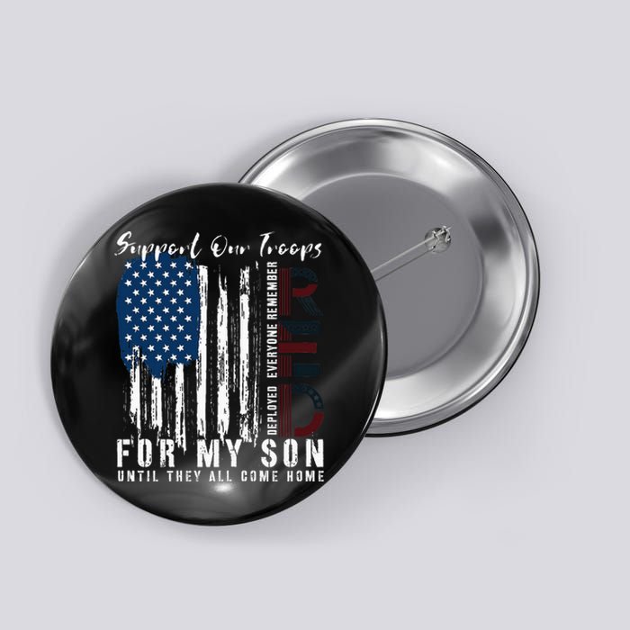 On Friday We Wear Red For My Son Military Support Us Flag Button